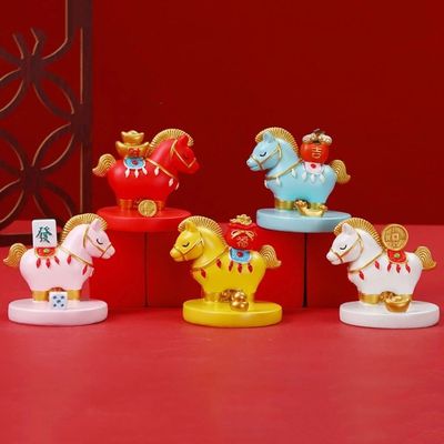 Resin Zodiac Horse Ornaments Festival Decorative Chinese Sty