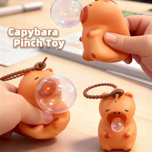 Capybara Pinch Toy Squeeze Blowing Bubble Funny Stress-relie