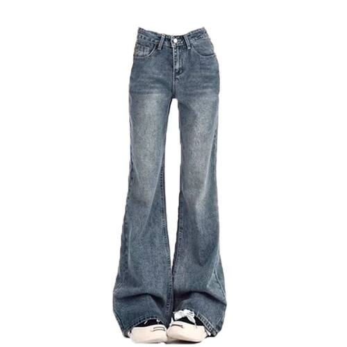 Ladies Jeans Flare Trousers Leisure Slimming Vintage Inspire