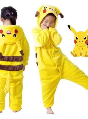 Pokemon Pikachu Warm Flannel Homewear Kids/Adult Autumn&Wint