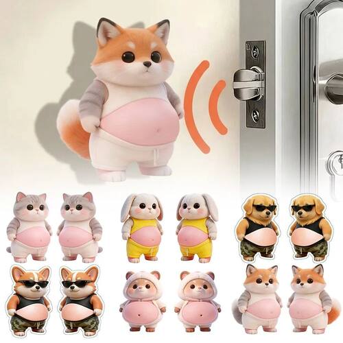 2PCS New Chubby Animal Door Stopper Soft Rubber Mute Design