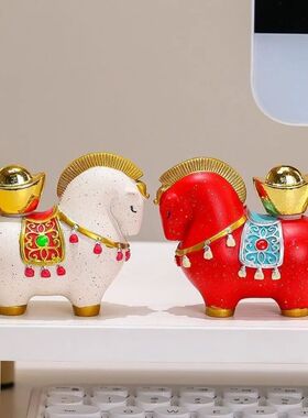 2026 Chinese New Year Resin Horse Figurine Chinese Style Rot