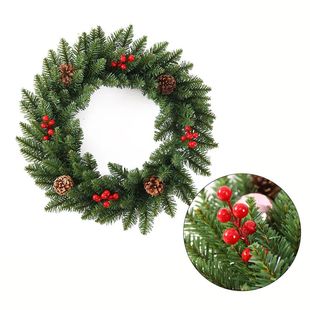New Year Wreath On The Door Artificial Christmas Pine Cones