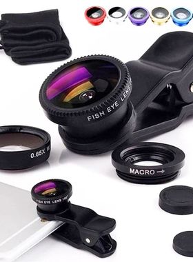 3in1 Fisheye Wide Angle Micro Camera Lens for iPhone Xiaomi