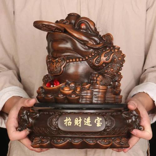 Fengshui Wealth Golden Toad Decoration Resin Crafts Home Liv
