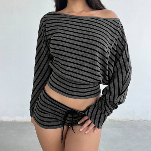 Women Summer 2 Piece Outfits Fall Stylish Long Sleeve Off Sh