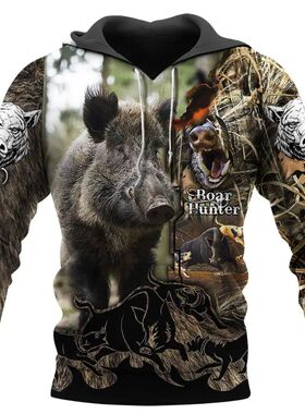 Men's Hoodies Hunting Graphic Camo 3D Printed sweatshirts cl