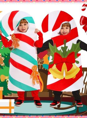 Kids Christmas Costumes Candy Cane Cosplay Clothes Kids Sant