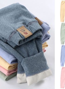 Children Fleece-lined Pants for Teenager Boys Girls Warm and