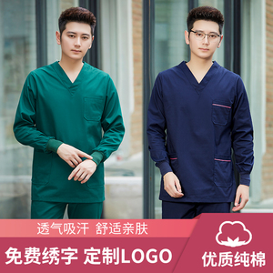韩版洗手衣短袖医生服手术衣女刷手服牙科宠物医生手术室工作服男