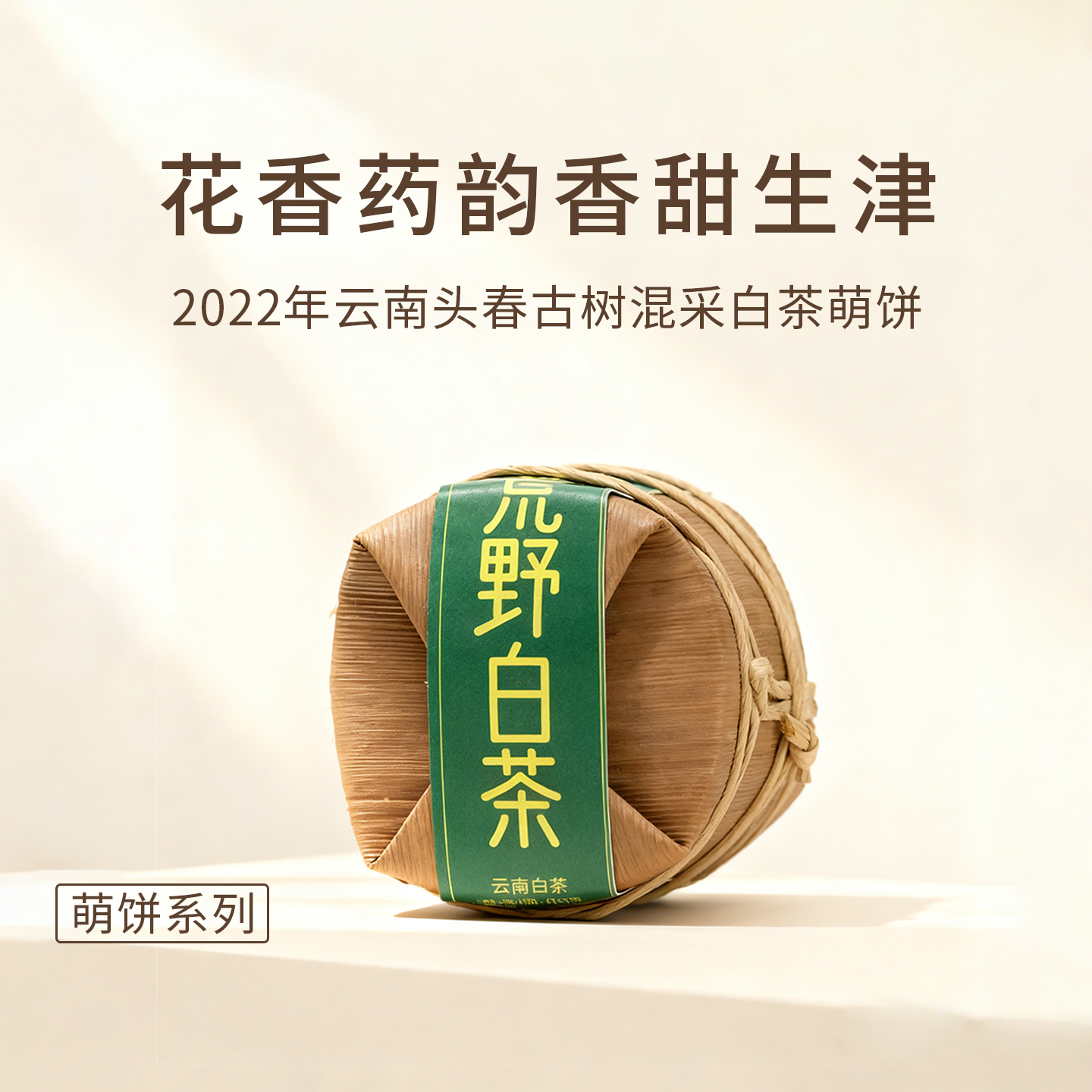 2022年荒野白茶 小薄饼 迷你小沱茶萌饼 云南勐麻河大树白茶40克