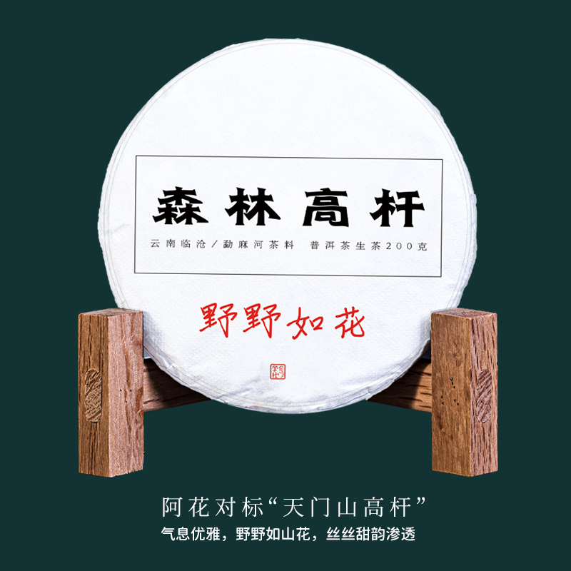 2023年森林高杆 勐麻河东山2300米海拔古树春茶普洱茶200克
