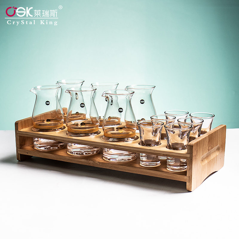 水晶玻璃小号中式风酒具套装杯子