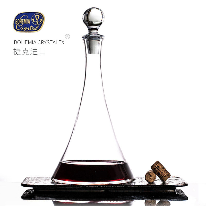 捷克进口BOHEMIA水晶醒酒器红酒杯带盖家用创意网红欧式分酒器壶