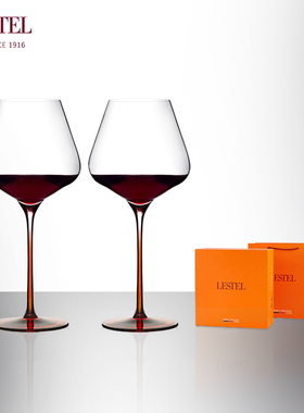 LESTEL德国进口水晶红领结勃艮第红酒杯轻奢高档高脚葡萄酒杯礼盒