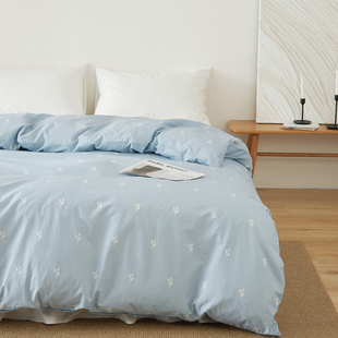 纯棉全棉斜纹被套全棉纯棉学生蓝色条纹时尚 单独被罩150x200x220