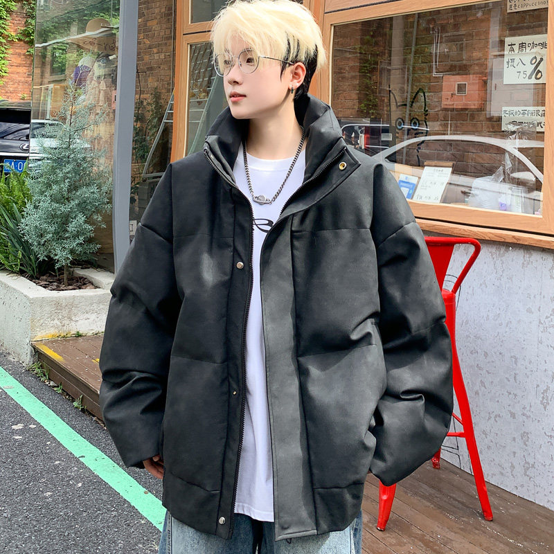 重磅皮棉服外套男冬季加厚2025新款潮牌潮流高级感青少年宽松棉衣
