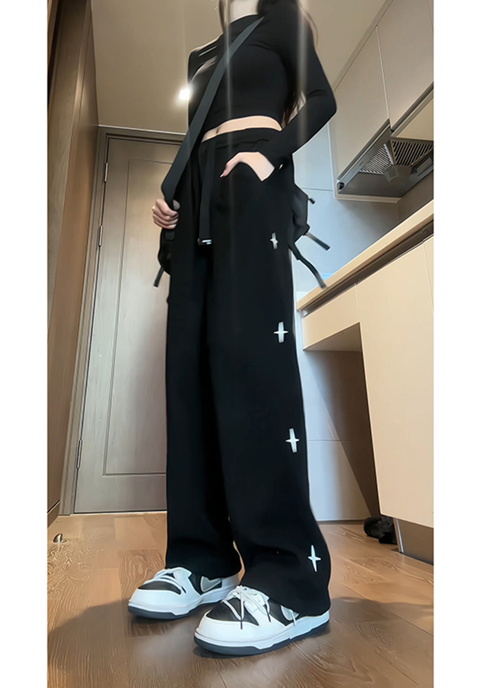 美式高街直筒阔腿休闲裤