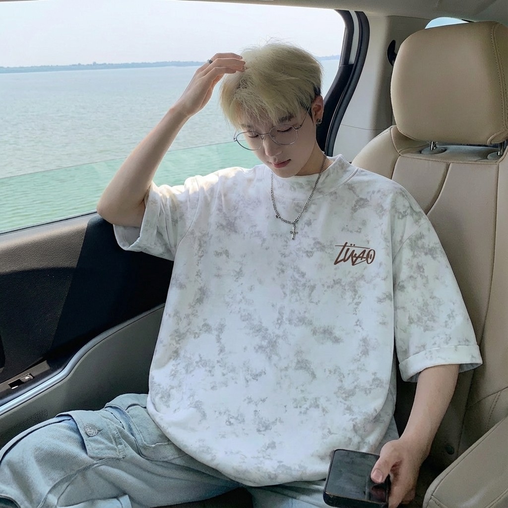 扎染短袖男夏季重磅宽松印花T恤美式高街潮流复古t圆领五分袖衣服,男装,T恤,淘宝优惠券,粉丝福利购,淘宝优惠卷