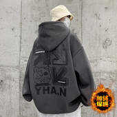 高街青少年男生衣服外套男装 重磅卫衣男款 加绒美式 秋冬季 2025新款
