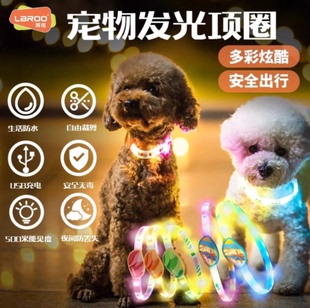 laroo莱诺发光项圈宠物狗狗夜行灯泰迪小狗发光吊坠夜间防走失灯