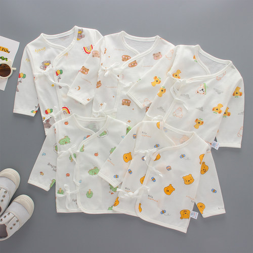 新生儿全背衣婴儿上衣和尚服秋冬打底衫0-6个月初生宝宝纯棉衣服