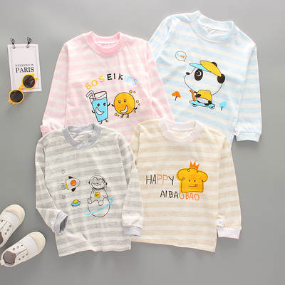 春秋夏薄款纯棉秋衣女男衣服婴儿上衣秋装宝宝打底衫儿童长袖t恤