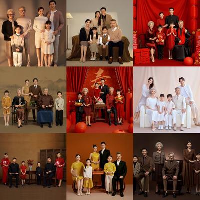 全家福主题摄影服家庭装一家六口