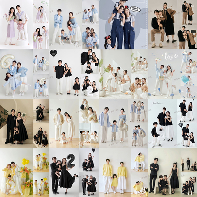 25新款全家福摄影服装亲子装影楼