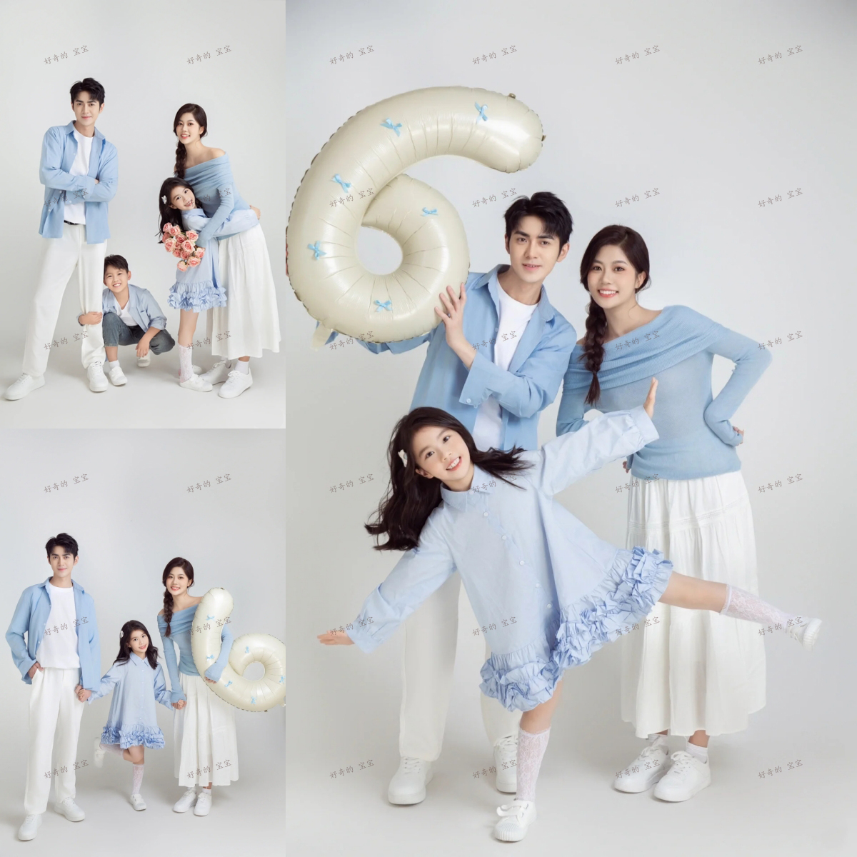 全家福摄影服装家庭装一家三口装