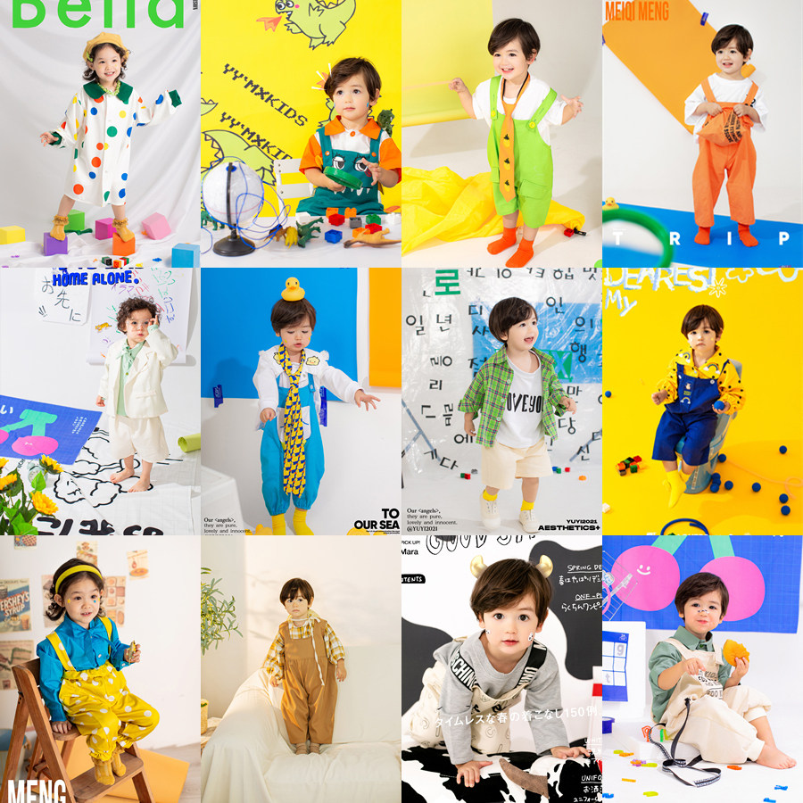 儿童摄影服2026新款 影楼2-4岁艺术拍照主题男女孩潮模特走秀童装