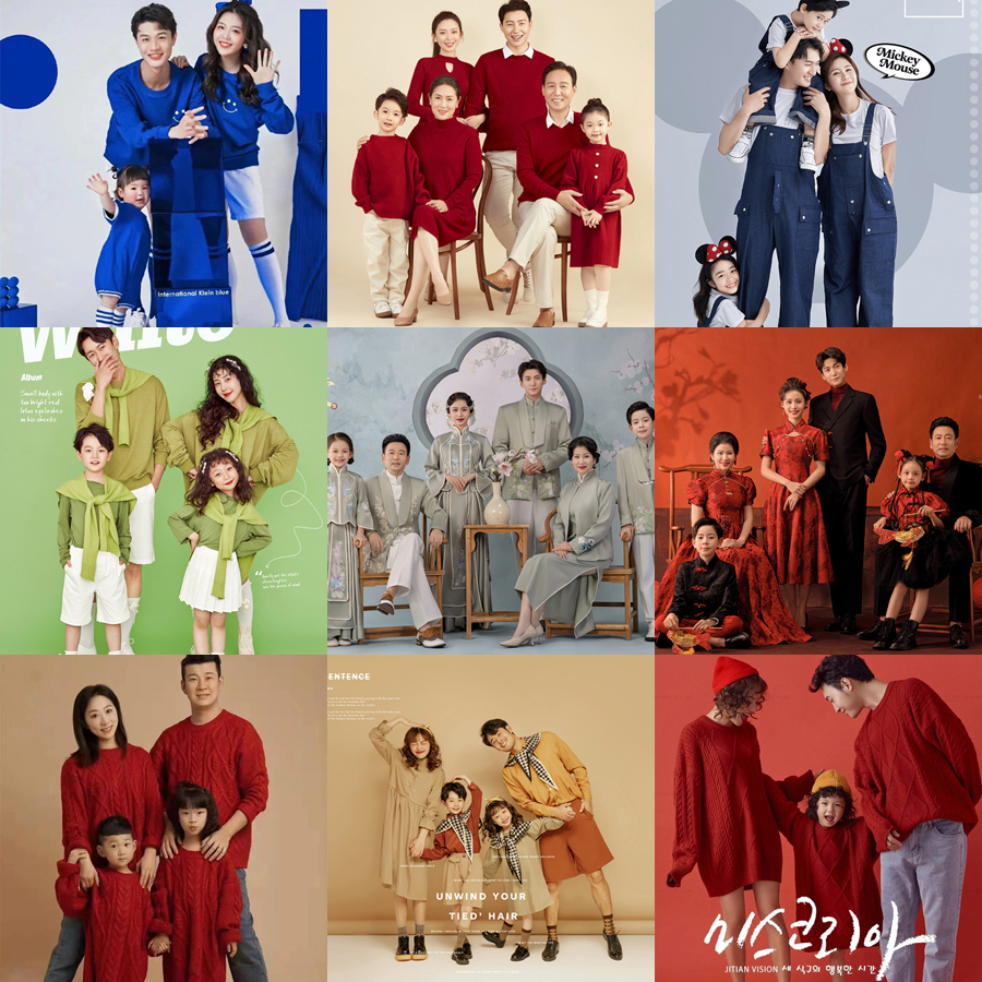 新款攝影藝術風拍照寫真親子裝