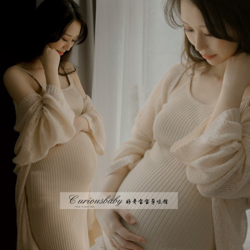 孕妇摄影服装唯美影楼开衫裙妈