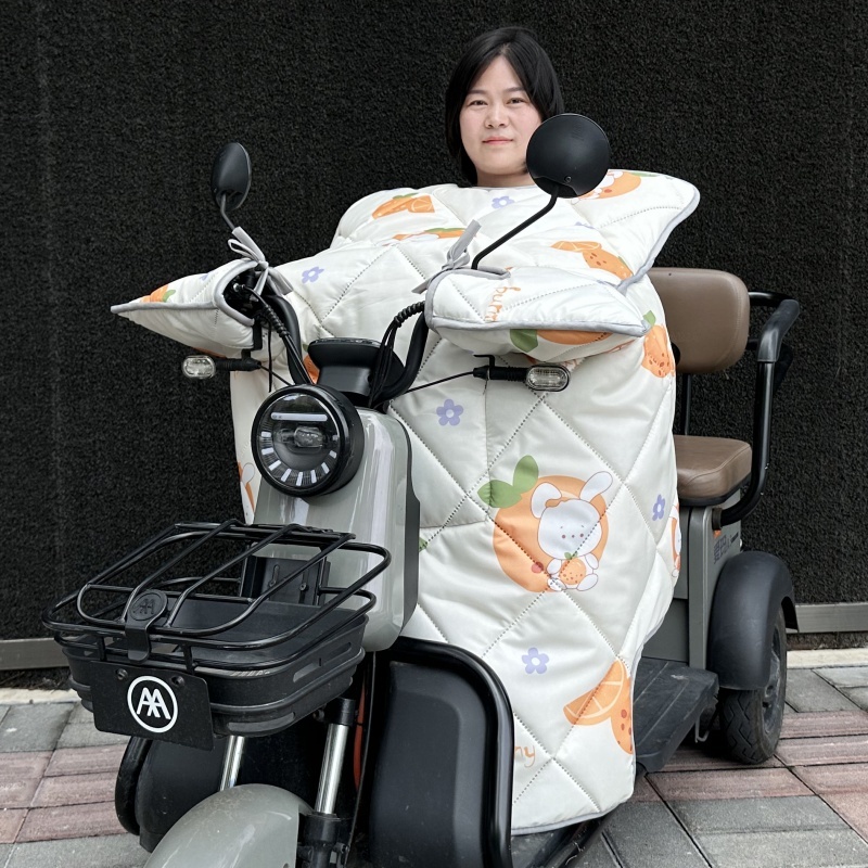 秋冬季电动三轮车专用挡风被加大侧翼防风护腿加绒加棉防风罩保暖