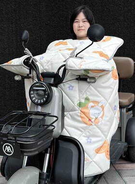 秋冬季电动三轮车专用挡风被加大侧翼防风护腿加绒加棉防风罩保暖