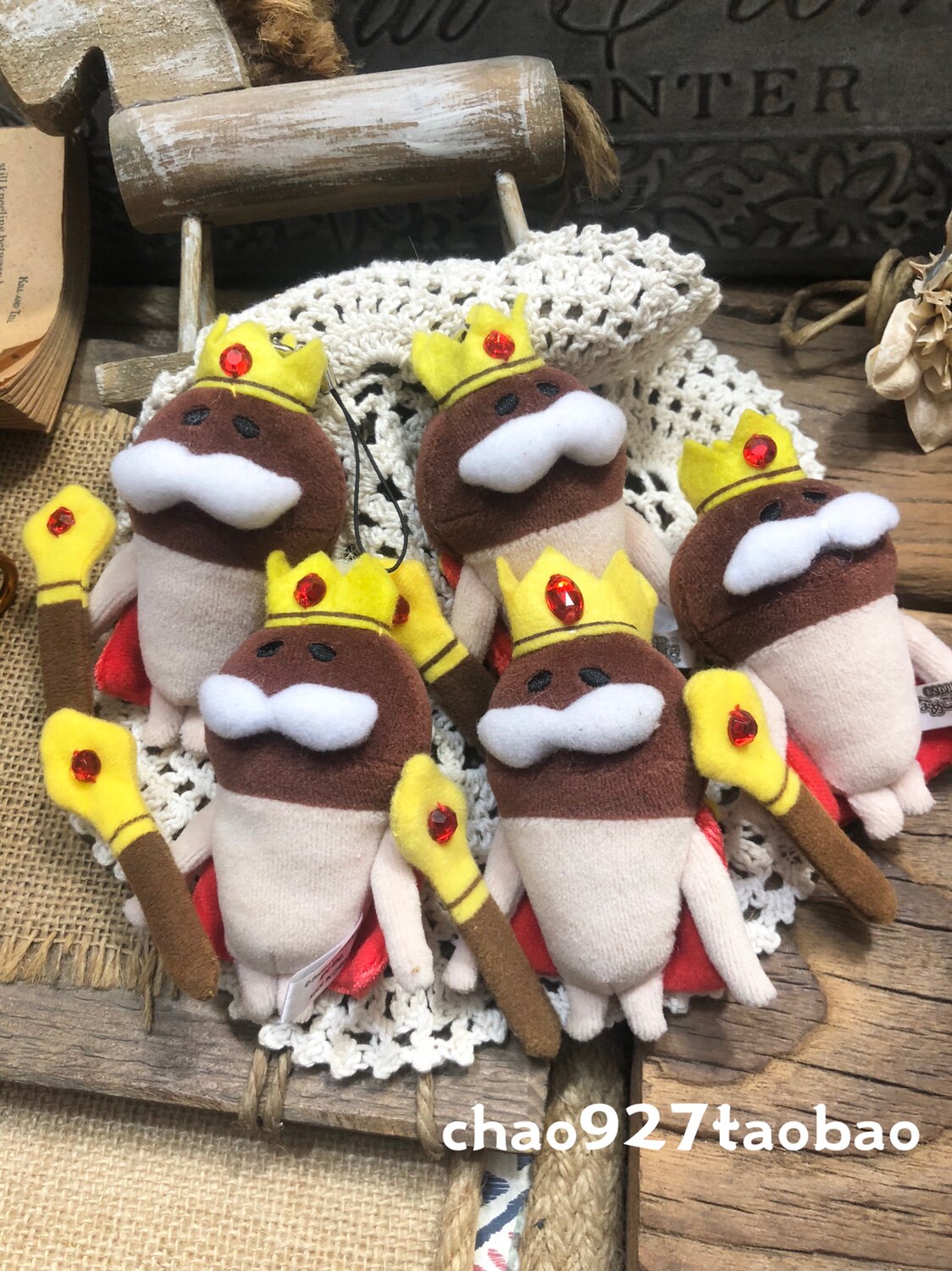 日d滑子菇栽培蘑菇人方吉拐杖国王小挂件(每个)身高8cm