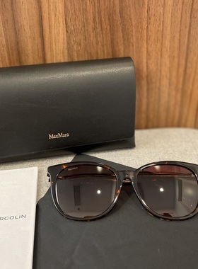 MAXMARA太阳镜女士真皮镜盒墨镜