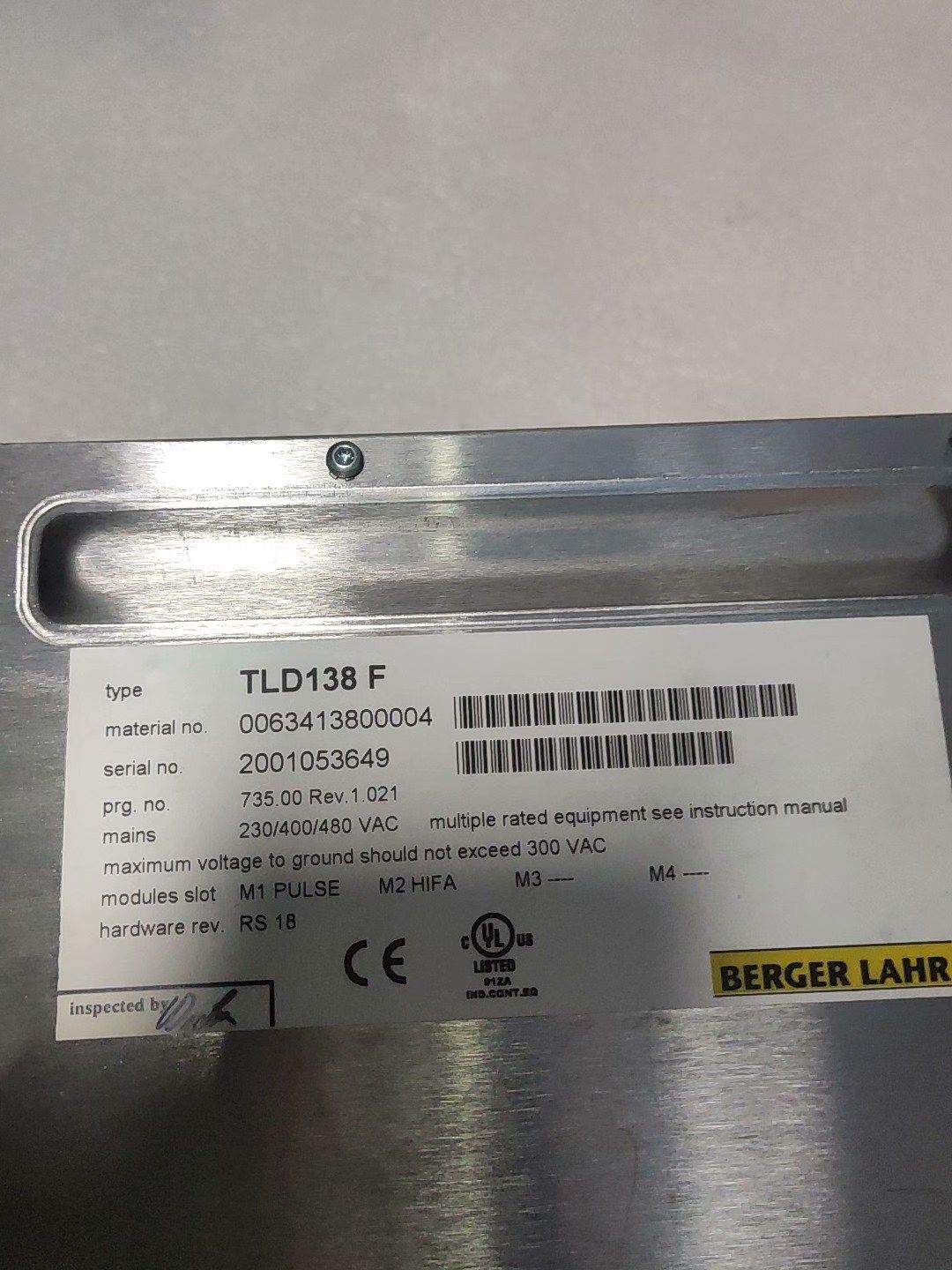 BERGER LAHR百格拉驱动器TLD138 F  拍前询价