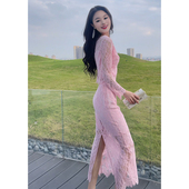 裙2026年新款 格润雅大方得体 套装 女神范蕾丝上衣显身材半身裙