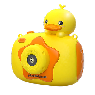 2026黄小鸭照相机吹泡泡机音乐挂脖儿童手持全自动男女孩六一玩具
