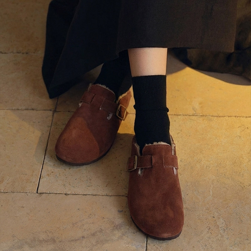 纯色加绒牛皮勃肯鞋女 冬季加厚全包加绒毛毛鞋棉鞋,女鞋,勃肯鞋/软木鞋,淘宝优惠券,粉丝福利购,淘宝优惠卷