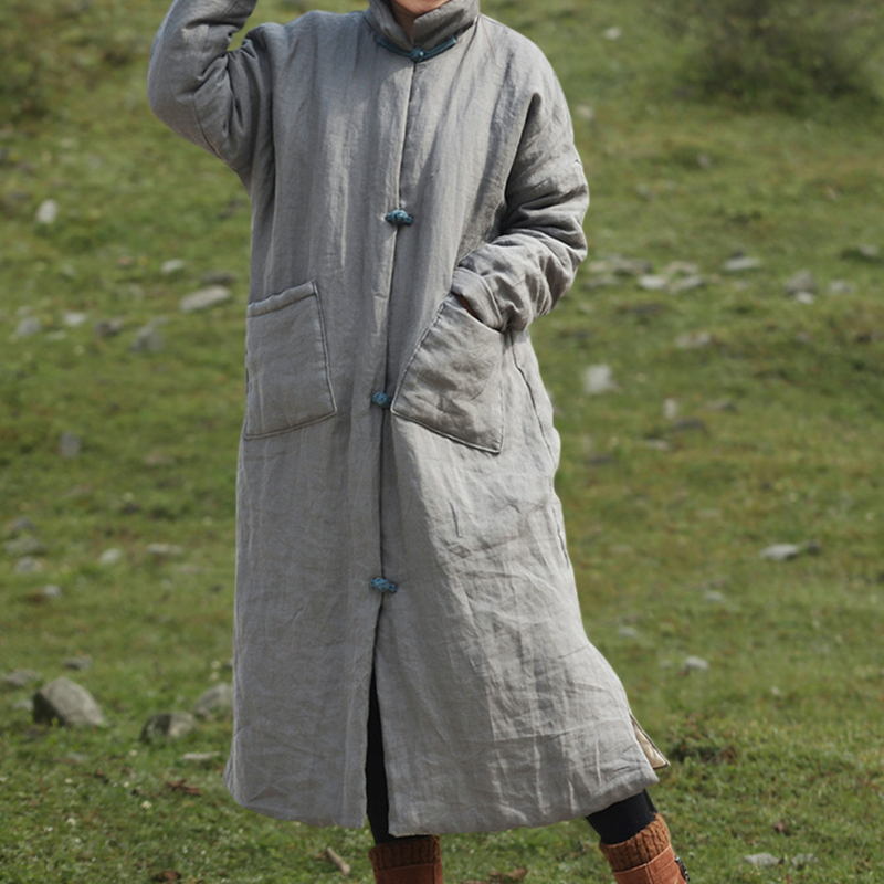 冬款苎麻复古风舒适保暖加厚棉衣