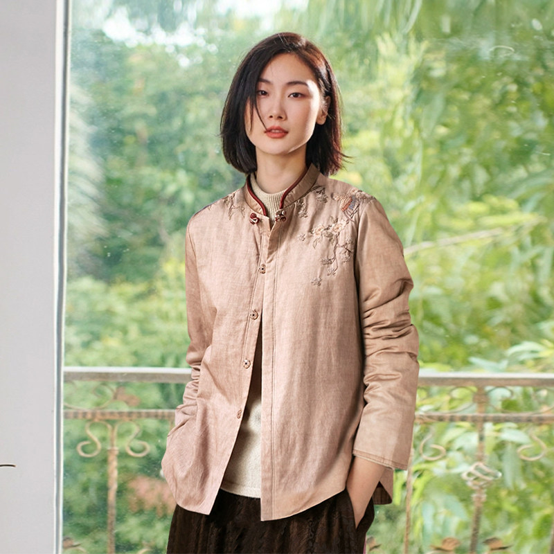 知笔墨复古中式纯棉炒色绣花短款轻薄棉衣  盘扣国风小外套,女装/女士精品,棉衣/棉服,淘宝优惠券,粉丝福利购,淘宝优惠卷