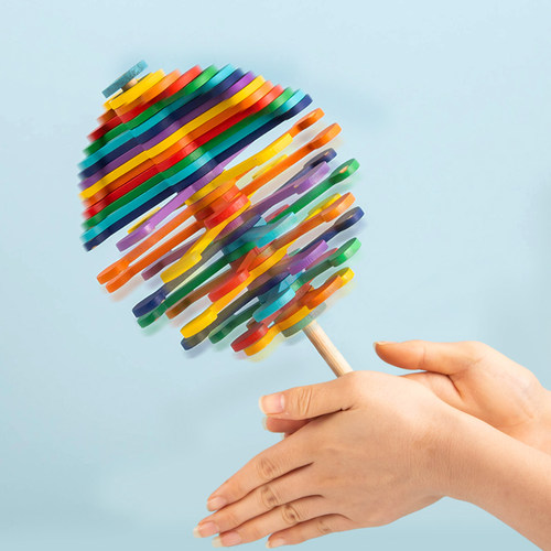 儿童木质旋转解压棒棒糖