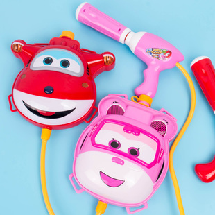 乐迪超级飞侠背包水枪男孩女孩大容量喷水抽拉式 呲水戏水儿童玩具