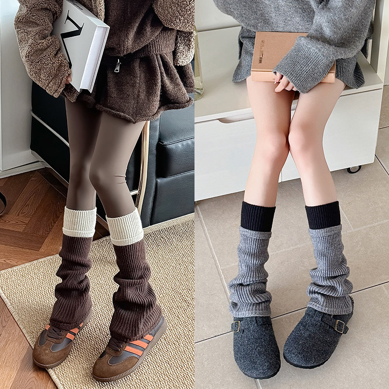 复古女袜子秋冬加厚保暖毛线堆堆袜洋气百搭长筒袜套拼色中长筒袜,女士内衣/男士内衣/家居服,长筒袜,淘宝优惠券,粉丝福利购,淘宝优惠卷