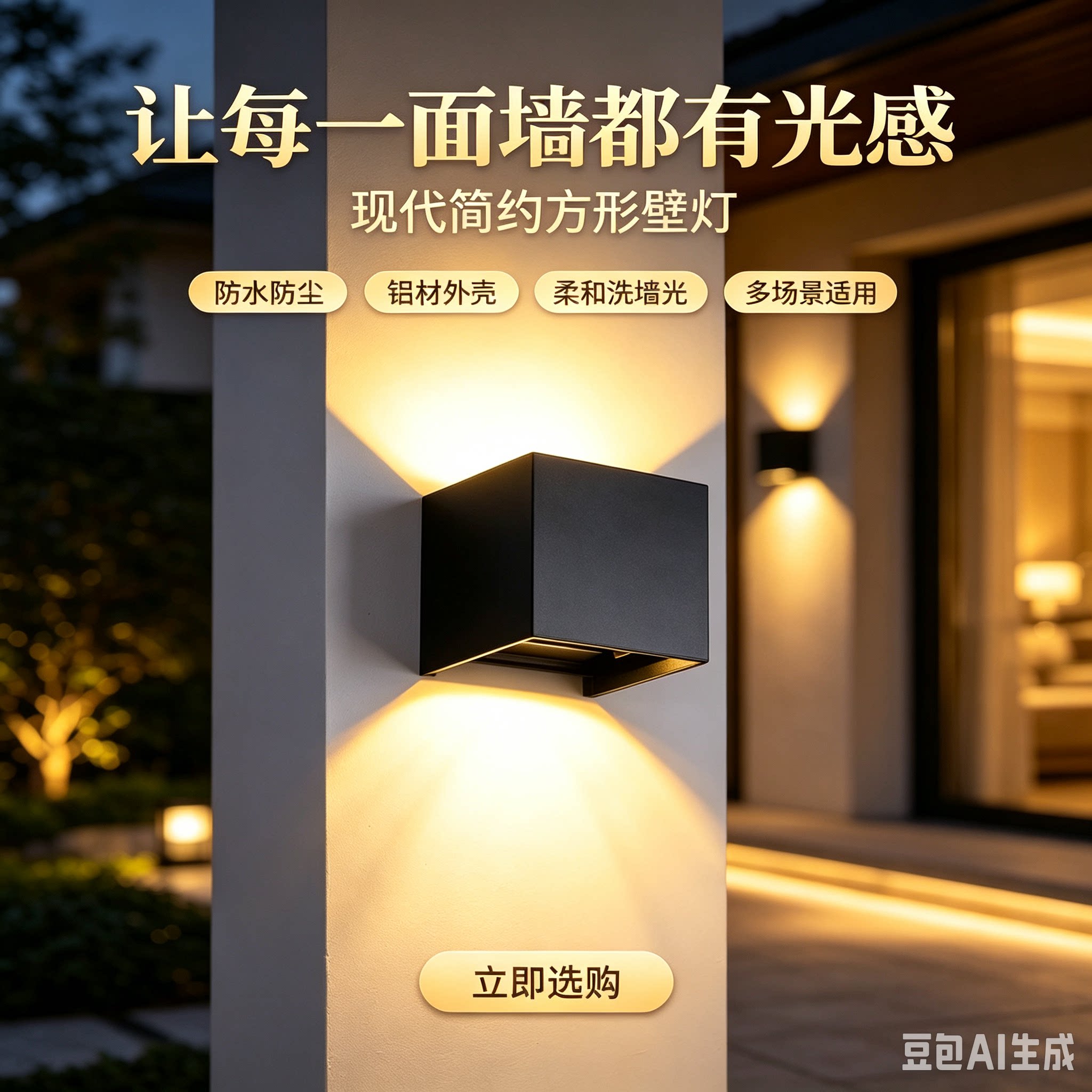 简约现代走廊过道灯led户外防水上下双头壁灯卧室酒店民宿床头灯
