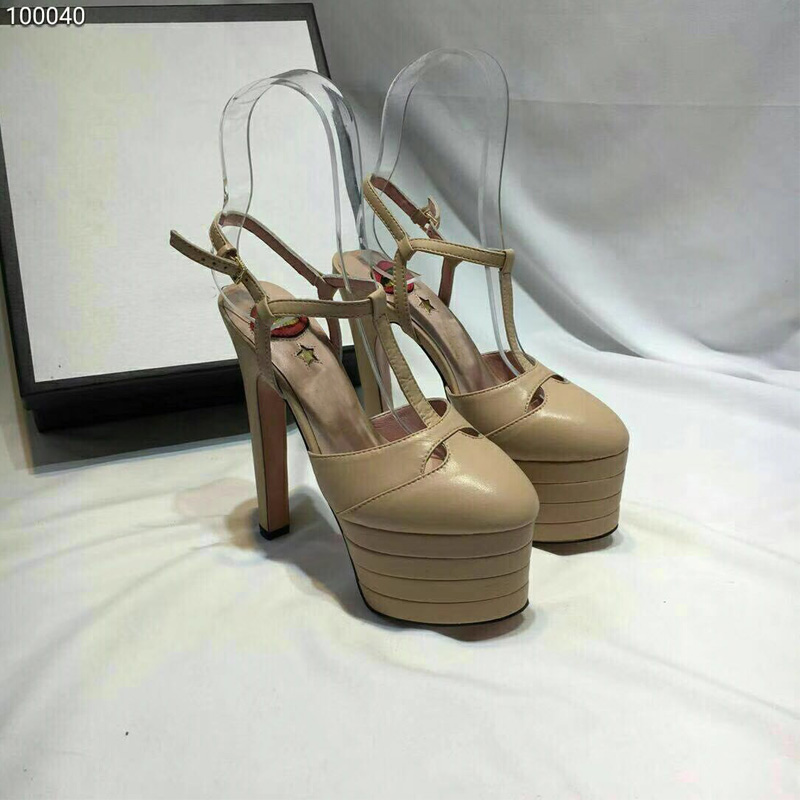 金属铆钉防水台性感恨天高晚会鞋