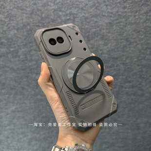 工业机械风适用于iqooZ11Turbo男款厚重款加厚防摔Neo9sproplus360度旋转支架TPU软壳Neo10pro+技能风手机壳