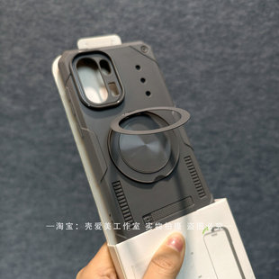 男款个性适用于一加ACE6手机壳360度旋转支架厚重款TPU软壳1+Turbo6保护壳耐磨青年机械风加厚防摔潮酷时尚